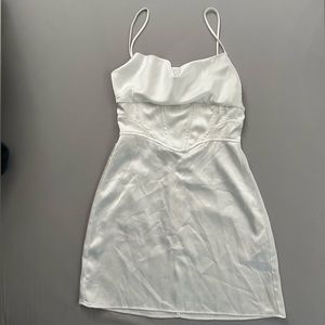 nwt zara white satin-like corset dress size xs